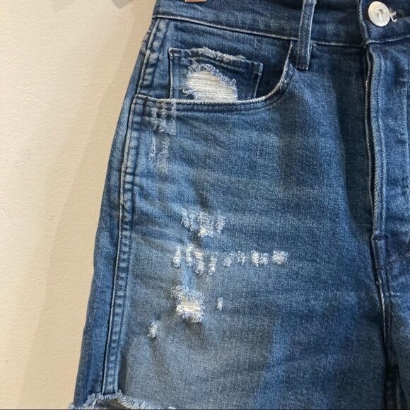 3x1 NYC Sz 25 High  Rise Buttonfly Raw Hem Distressed Jean Shorts - Picture 2 of 11